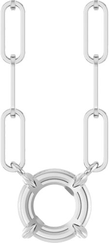 Sterling Silver 6 mm Round 4-Prong Claw 18  Necklace Mounting (1)