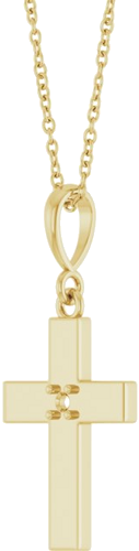 Pakabukas „Family Cross“ 14k yellow gold Round 2mm (2)