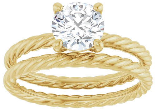 Sužadėtuvių Žiedas „Solitaire Rope“ 14k yellow gold Round 6.5mm (8)
