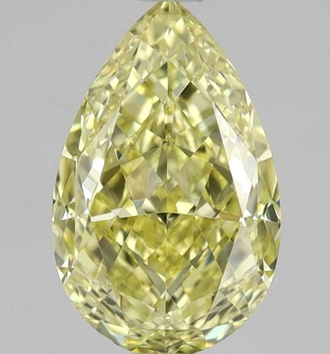 1.01 carat Fancy Intense Yellow-VVS1 Natūralus Pear Deimantas (1)