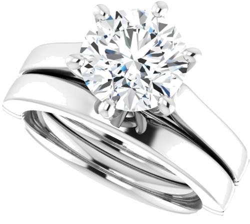 Sužadėtuvių Žiedas „Solitaire“ 14k white gold Round 8.2mm (10)