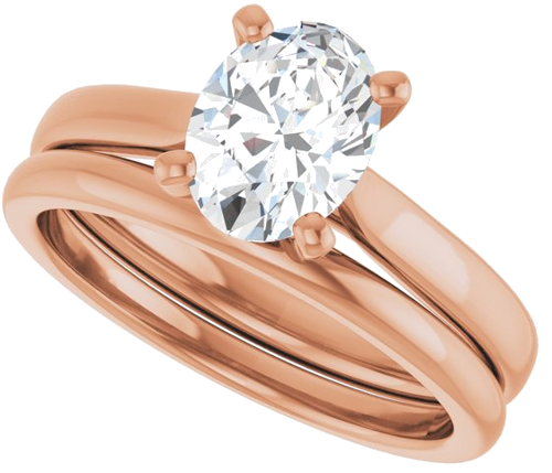 14K Rose 8x6 mm Oval Engagement Ring Mounting (10)