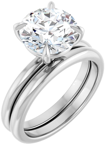 14K White 9.4 mm Round Solitaire Engagement Ring Mounting (4)