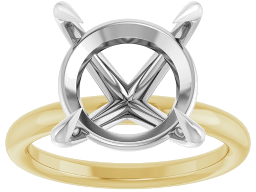 Sužadėtuvių Žiedas „Claw-Prong Solitaire“ 14k yellow/white gold Round 13mm (3)