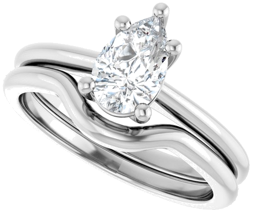 Sužadėtuvių Žiedas „Solitaire“ 417 Baltojo Aukso Pear Shape 8mm x 5mm (8)