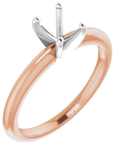 14K Rose   White  7x5 mm Oval Solitaire Engagement Ring Mounting (1)