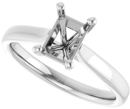 Sužadėtuvių Žiedas „Solitaire“ 950 Platinos Emerald 7mm x 5mm (5)