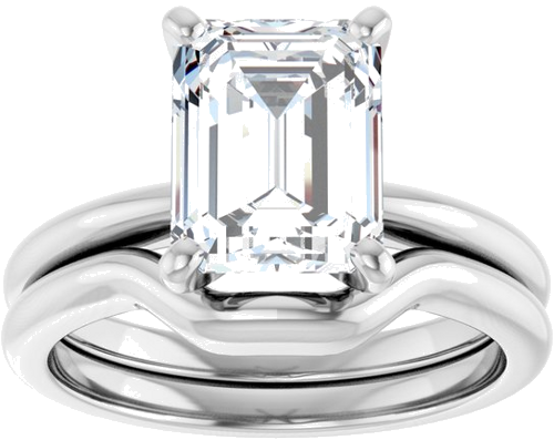 Sužadėtuvių Žiedas „Solitaire“ 18k white gold Emerald 9mm x 7mm (8)