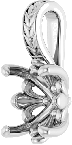 Sterling Silver  8x6 mm Oval Pendant Mounting (2)