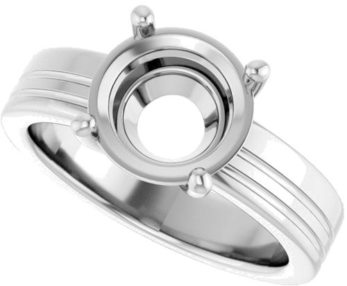 Sužadėtuvių Žiedas „Solitaire“ 18k white gold Round 9mm (5)