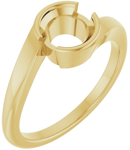 Sužadėtuvių Žiedas „Half-Bezel Solitaire“ 14k yellow gold Round 6.5mm (1)