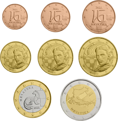 2023 Kroatija Euro monetų UNC rinkinys (Pirmas leidimas) (1)