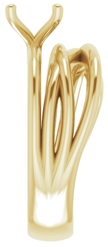 Sužadėtuvių Žiedas „Solitaire Asymmetric“ 14k yellow gold Round 6.5mm (4)