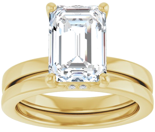 Sužadėtuvių Žiedas „Hidden Halo-Style“ 14k yellow gold Emerald 10mm x 7mm (8)