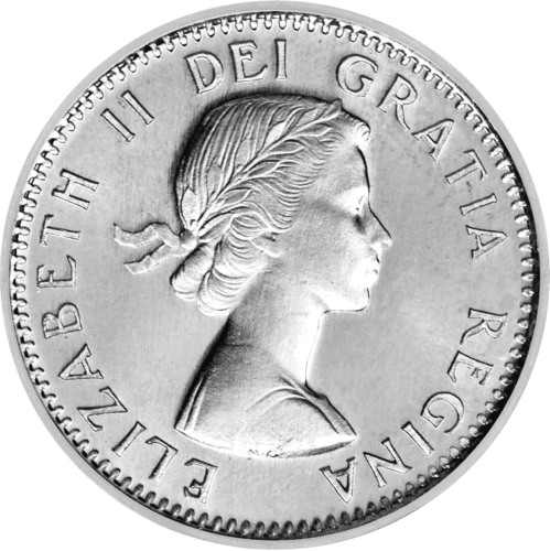 10 центов  Елизавета II (1953-1964) Канада серебряная монета (тип 4) (2)