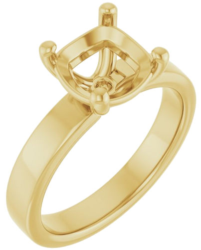 Sužadėtuvių Žiedas „Solitaire“ 14k yellow gold Cushion 8mm (1)