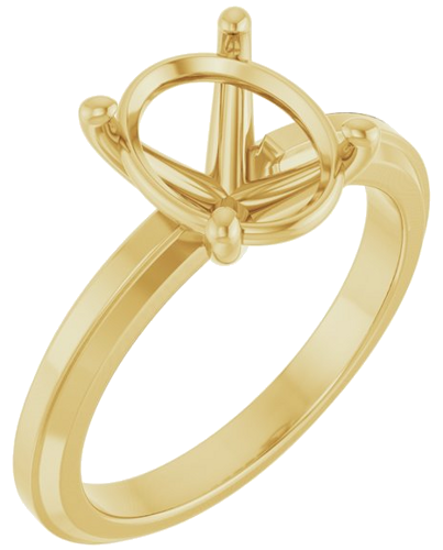 Sužadėtuvių Žiedas „Solitaire“ 14k yellow gold Oval 10mm x 8mm (1)