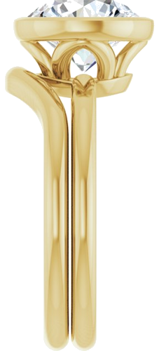 Sužadėtuvių Žiedas „Bezel-Set“ 14k yellow gold Round 8.8mm (9)