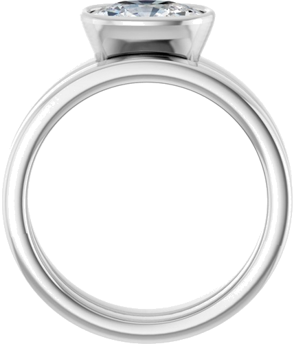Sužadėtuvių Žiedas „Bezel-Set Solitaire“ 950 Platinos Elongated Cushion 8.5mm x 6.5mm (7)