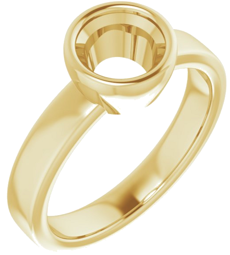 14K Yellow 6.5 mm Round Solitaire Engagement Ring Mounting (1)