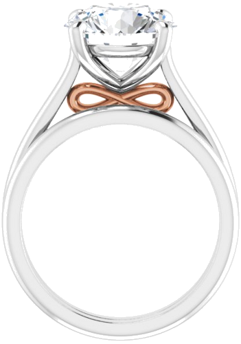 14K White   Rose  10 mm Round Solitaire Engagement Ring Mounting (7)