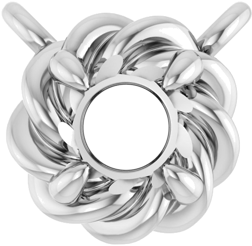 Pakabukas „Claw-Prong Rope“ 14k white gold Round 3mm (1)