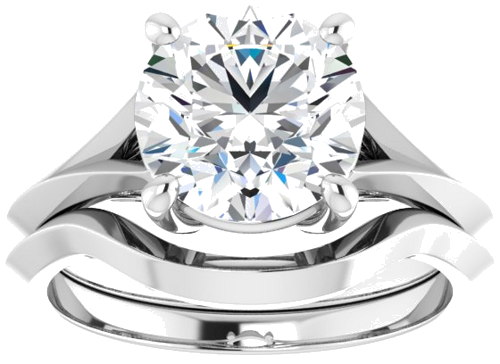 Sužadėtuvių Žiedas „Solitaire Split Shank“ 14k white gold Round 8.8mm (8)