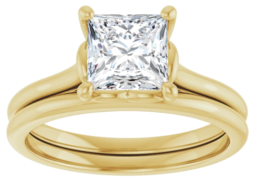 Sužadėtuvių Žiedas „Solitaire“ 14k yellow gold Square 6mm (8)
