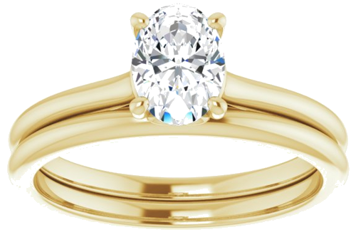 Sužadėtuvių Žiedas „Solitaire“ 14k yellow gold Oval 7mm x 5mm (8)