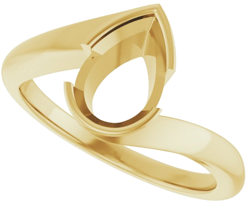 Sužadėtuvių Žiedas „Half-Bezel Solitaire“ 14k yellow gold Pear 9mm x 6mm (5)