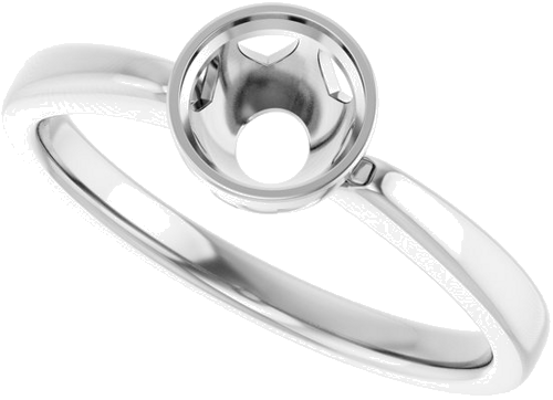 Sužadėtuvių Žiedas „Bezel-Set Solitaire“ 14k white gold Round 5.8mm (5)