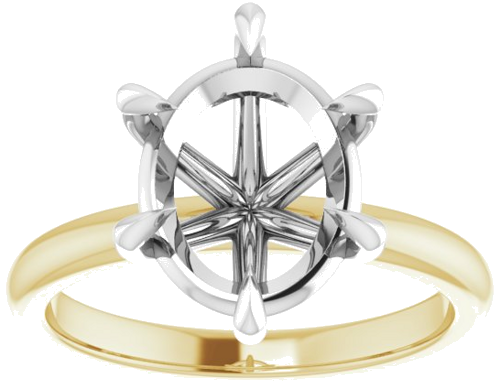 Sužadėtuvių Žiedas „Claw-Prong“ 14k yellow/white gold Oval 11mm x 9mm (3)