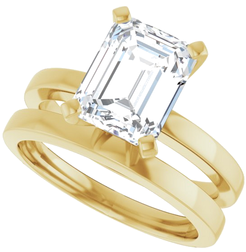 14K Yellow 9x7 mm Emerald Solitaire Engagement Ring Mounting (10)