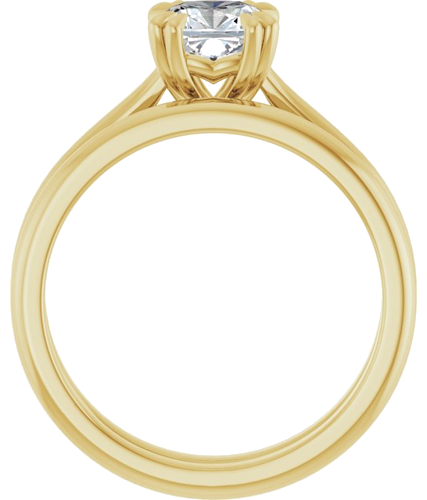 14K Yellow 6 mm Cushion Solitaire Engagement Ring Mounting (7)