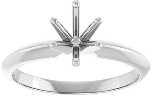14K White 7.5x5.5 mm Oval 6-Prong Solitaire Engagement Ring Mounting (3)