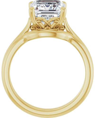 Sužadėtuvių Žiedas „Solitaire“ 14k yellow gold Emerald 10mm x 8mm (7)