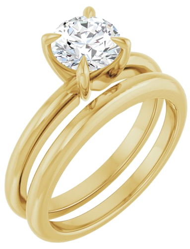 14K Yellow 6.5 mm Round Solitaire Engagement Ring Mounting (6)