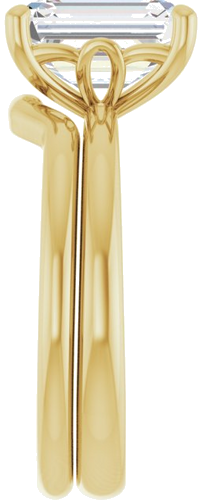 10K Yellow 9x7 mm Emerald Solitaire Engagement Ring Mounting (9)