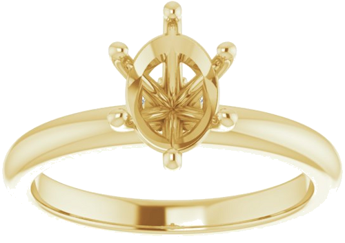 Sužadėtuvių Žiedas „Accented“ 14k yellow gold Oval 8mm x 6mm (4)