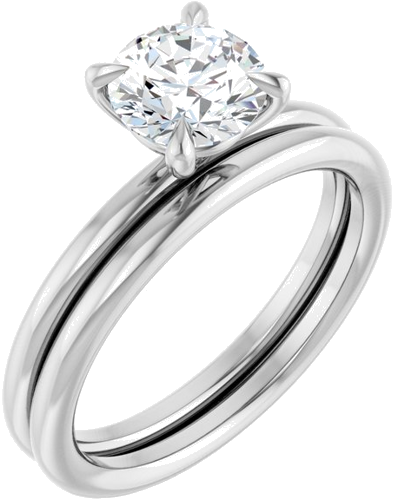 Sužadėtuvių Žiedas „Claw-Prong Solitaire“ 10k white gold Round 6.5mm (6)