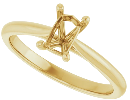 Sužadėtuvių Žiedas „Solitaire“ 14k yellow gold Emerald 6mm x 4mm (5)