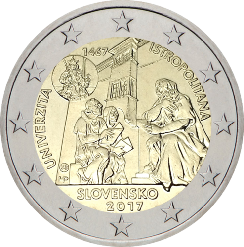 2017 Slovakija Istrapolitano universitetas 2 eurų moneta (1)