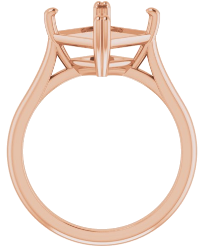 Sužadėtuvių Žiedas „Solitaire“ 585 Rožinis Aukso Asscher 9mm (2)