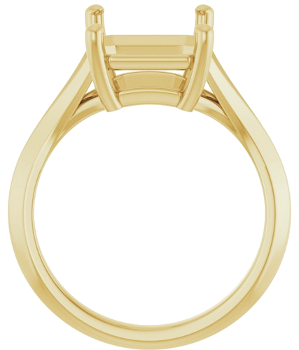 Sužadėtuvių Žiedas „Solitaire Split Shank“ 14k yellow gold Emerald 11mm x 9mm (2)