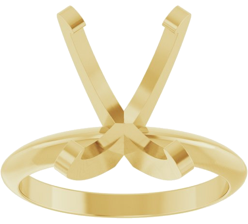 14K Yellow 12x10 mm Oval Solitaire Engagement Ring Mounting (3)