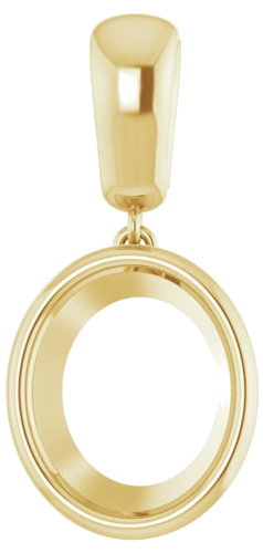 Pakabukas „Bezel-Set“ 585 Geltonojo Aukso Oval 12mm x 10mm (1)