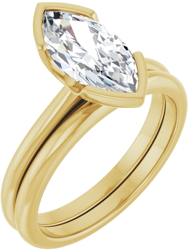 Sužadėtuvių Žiedas „Half-Bezel“ 14k yellow gold Marquise 12mm x 6mm (6)
