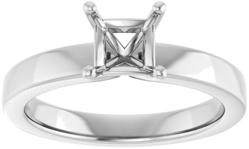 Sužadėtuvių Žiedas 10k white gold Square 5mm (3)