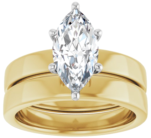 Sužadėtuvių Žiedas „Solitaire“ 14k yellow/white gold Marquise 12mm x 6mm (8)