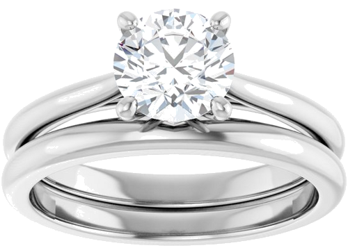 Sužadėtuvių Žiedas „Solitaire“ 18k white gold Round 6.5mm (8)